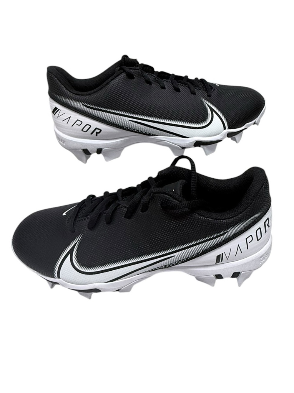 Nike Black and White Vapor Low-Top Football Cleats